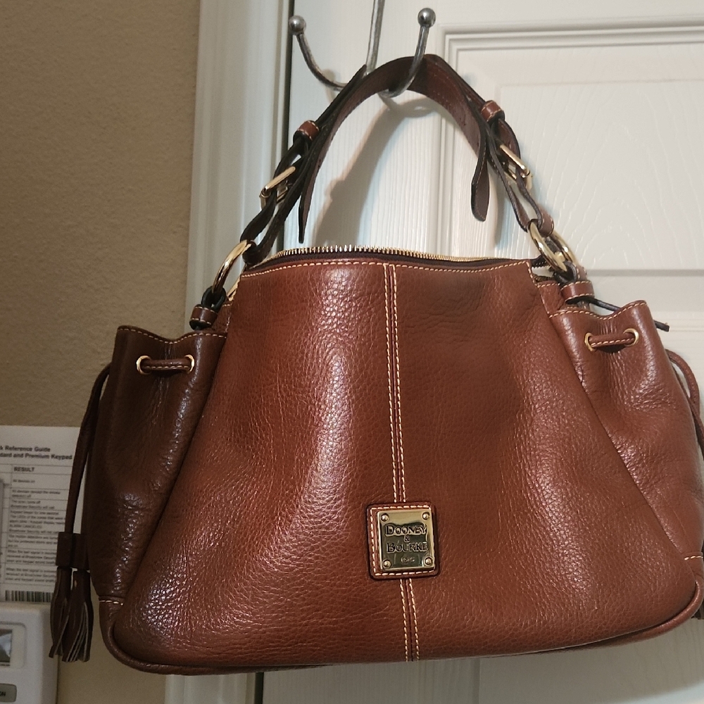 Dooney & Bourke Brown Aqua Shoulder Bag with Metal Accents